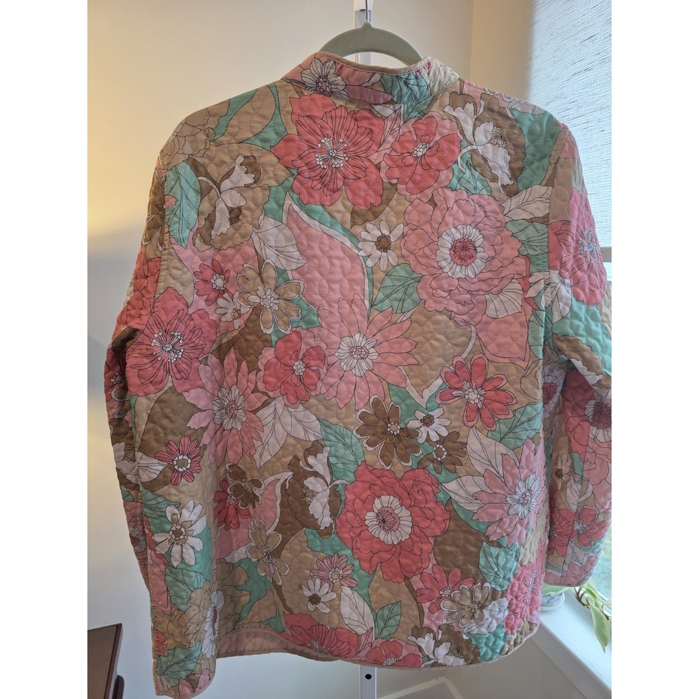 Alfred Dunner Light Weight Floral Quilted Jacket Size 16W Preppy - Picture 13 of 13